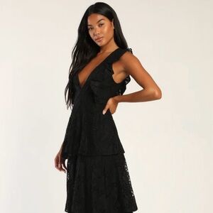 Black Tiered Ruffle Dress (Lulus Molinetto)